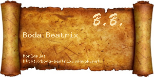 Boda Beatrix névjegykártya