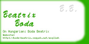 beatrix boda business card